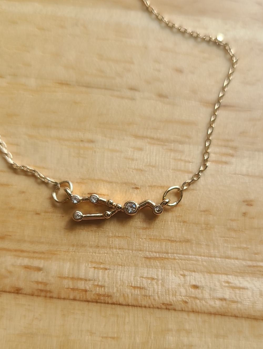 Delicate Gold Constellation Necklace with Clear Stones